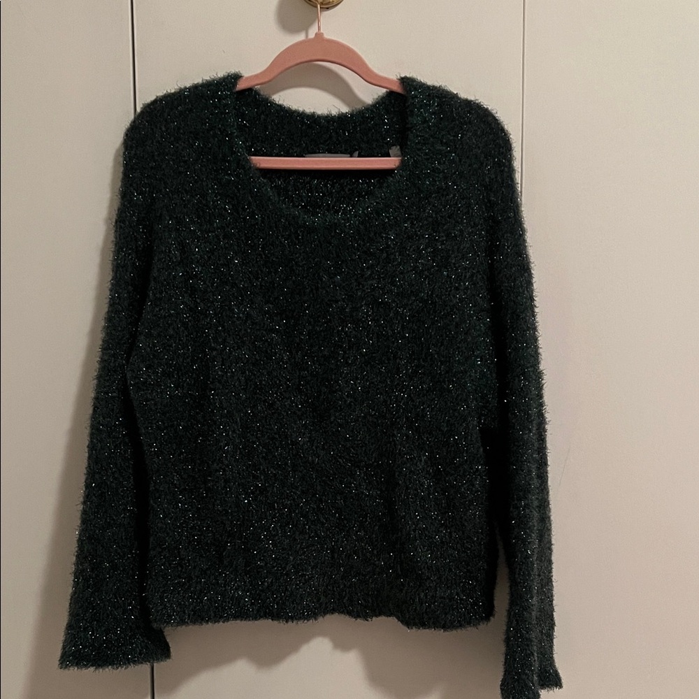 Vince metallic fuzzy sparkle sweater